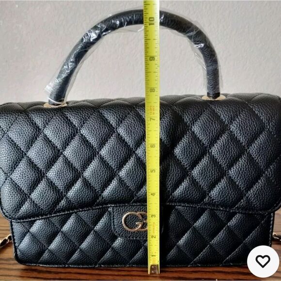 GRACE ELIZABETH Black Handbag Cross Body Purse / Gold Metal Cross Body Strap New - Picture 9 of 9